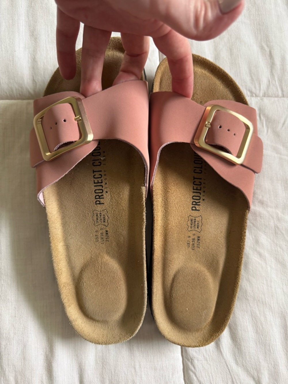 Project Cloud Pink Buckle Slide Sandals